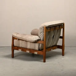 Discount Pamono Hardwood and Suede Lounge Chair in the style of Percival Lafer and Jean Gillon, 1960s