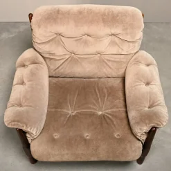 Discount Pamono Hardwood and Suede Lounge Chair in the style of Percival Lafer and Jean Gillon, 1960s