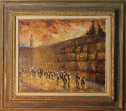 Sale Pamono Harold Rotenberg, Western Wall, 1950s, Oil on Canvas, Framed