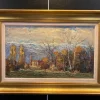 Pamono Harry Urban, Impressionist Mountain Range, Oil on Wood, 1950s> Impressionist