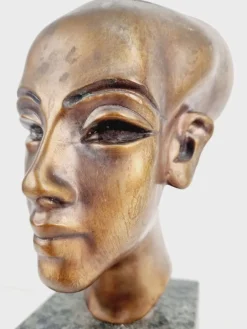 Pamono Head of Nefertiti, 1920s-1940s, Bronze><noscript><img width=