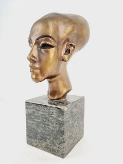 Pamono Head of Nefertiti, 1920s-1940s, Bronze><noscript><img width=