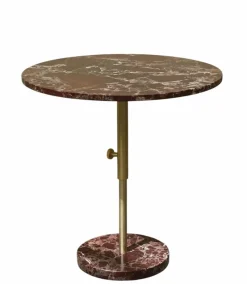 Pamono Height-Adjustable Red Marble and Brass Table, 1990s> Dining Tables & Sets