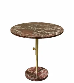Pamono Height-Adjustable Red Marble and Brass Table, 1990s> Dining Tables & Sets