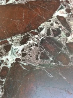 Pamono Height-Adjustable Red Marble and Brass Table, 1990s><noscript><img width=
