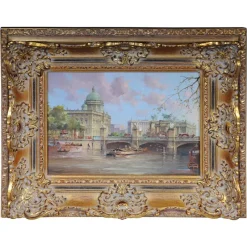 Sale Pamono Heinz Scholtz, Berlin Schlossbrücke, 20th Century, Oil on Copper