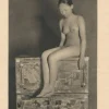 Pamono Heinz von Perckhammer, Nude Chinese Girl on Cabinet, Original Heliogravure, 1928> Art Deco|Photography