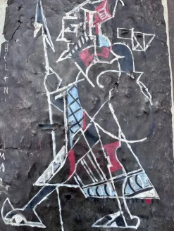 Pamono Helen Mai, The Warrior Proof, 1960s, Metal on Terracotta Plaque><noscript><img width=