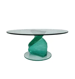 Sale Pamono Helix Spiral Sculptural Glass Coffee Table in the style of Danny Lane, 1980s