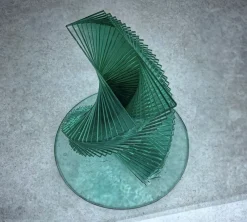 Sale Pamono Helix Spiral Sculptural Glass Coffee Table in the style of Danny Lane, 1980s