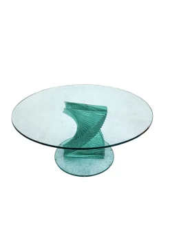 Sale Pamono Helix Spiral Sculptural Glass Coffee Table in the style of Danny Lane, 1980s