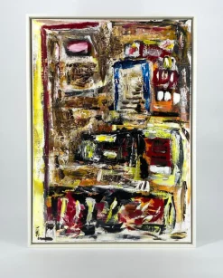 Pamono Helmut Riegel, Abstract Composition, 1990s, Acrylic on Canvas> Abstraction|Painting