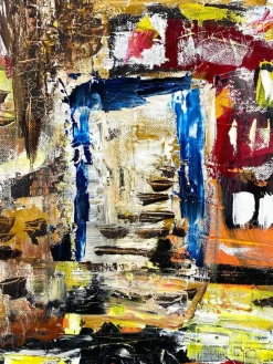 Pamono Helmut Riegel, Abstract Composition, 1990s, Acrylic on Canvas><noscript><img width=