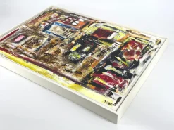 Pamono Helmut Riegel, Abstract Composition, 1990s, Acrylic on Canvas><noscript><img width=