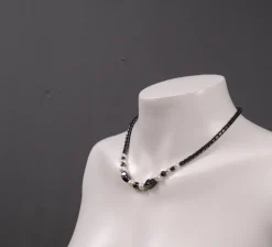 New Pamono Hematite and Quartz Necklace with Vintage Charms, 1980s