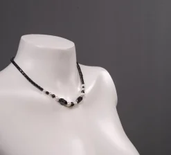 New Pamono Hematite and Quartz Necklace with Vintage Charms, 1980s
