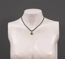 Pamono Hematite Costume Jewelry Necklace with Earrings, 1950s, Set of 3><noscript><img width=