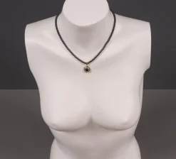 Pamono Hematite Costume Jewelry Necklace with Earrings, 1950s, Set of 3><noscript><img width=