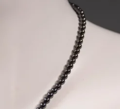 Pamono Hematite Costume Jewelry Necklace with Earrings, 1950s, Set of 3><noscript><img width=