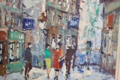 Online Pamono Hendrik Cornelis Kranenburg, Street View in Paris, 1960s, Oil on Panel, Framed