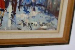 Online Pamono Hendrik Cornelis Kranenburg, Street View in Paris, 1960s, Oil on Panel, Framed