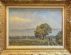 Outlet Pamono Henri Duvoisin, Rural Landscape, Oil on Canvas, 1918