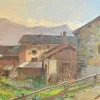 Pamono Henri Fehr, Rural Village, Oil on Canvas> Painting