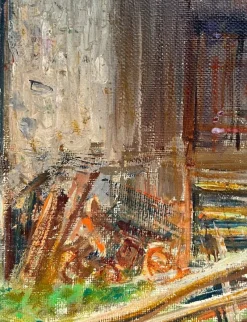 Pamono Henri Fehr, Rural Village, Oil on Canvas><noscript><img width=