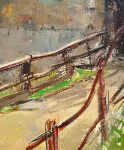 Pamono Henri Fehr, Rural Village, Oil on Canvas><noscript><img width=