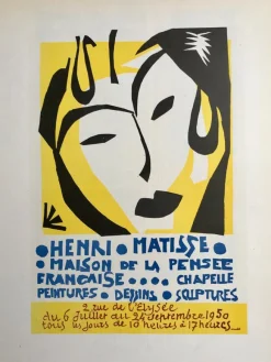 Pamono Henri Matisse, Paintings-Drawings-Sculptures, Original Lithograph, 1959> Posters