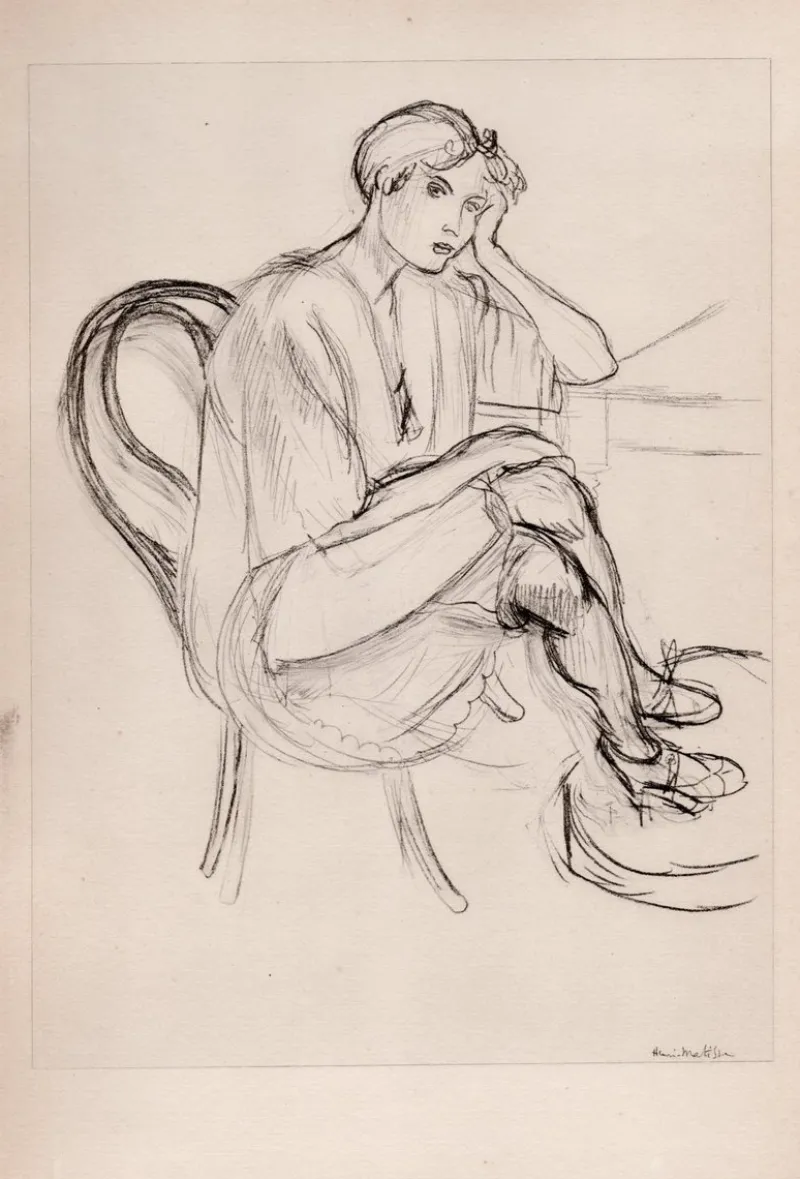 Pamono Henri Matisse, Sitting Girl, Original Lithograph, 1920> Art Deco