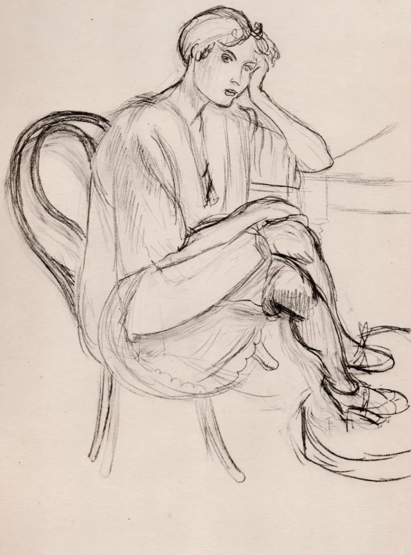 Pamono Henri Matisse, Sitting Girl, Original Lithograph, 1920> Art Deco