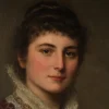 Pamono Henricus Johannes Sinkel, Dame mit Fächer, Oil on Canvas> Classical
