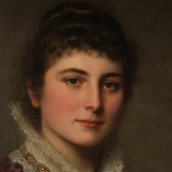 Pamono Henricus Johannes Sinkel, Dame mit Fächer, Oil on Canvas> Classical