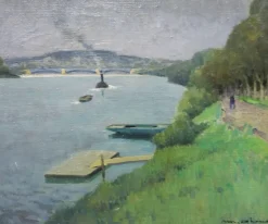 Sale Pamono Henry Maurice Cahours, the Seine at Puteaux, 1930s