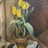 Outlet Pamono Herbert Theurillat, Yellow Tulips, Oil on Canvas