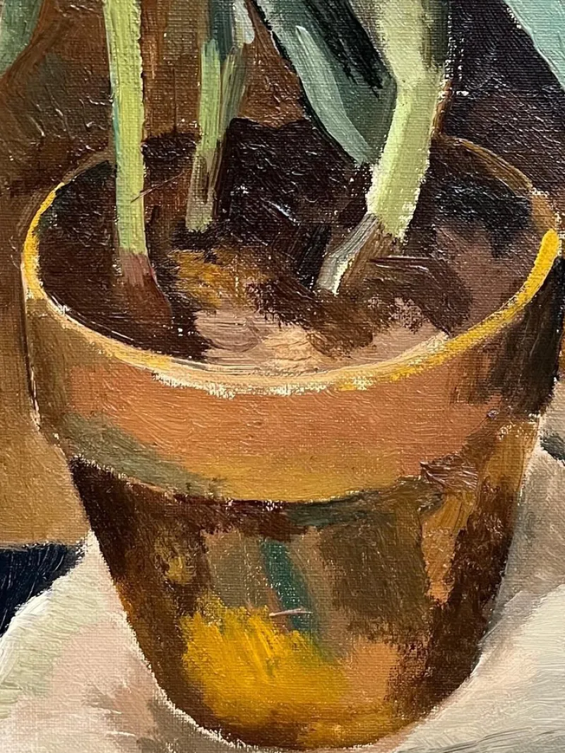 Outlet Pamono Herbert Theurillat, Yellow Tulips, Oil on Canvas