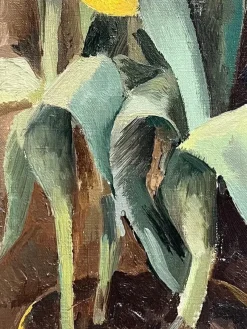Outlet Pamono Herbert Theurillat, Yellow Tulips, Oil on Canvas