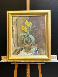 Outlet Pamono Herbert Theurillat, Yellow Tulips, Oil on Canvas