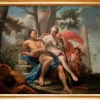 Pamono Hercules and Omphale - Oil Painting On Canvas - 18th-Century> Old Masters