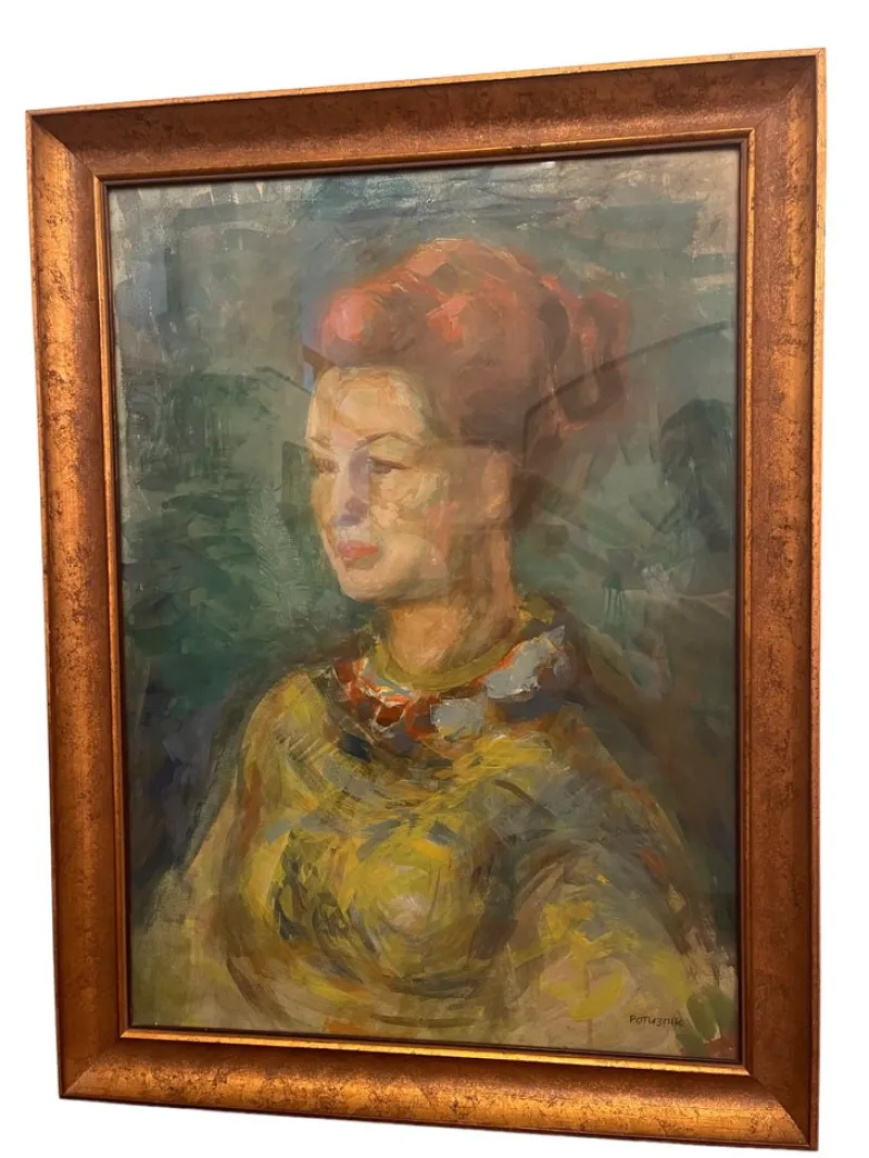 New Pamono Heribert Potuznik, Portrait of Woman, 1920s, Pastel, Framed