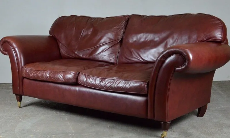 Sale Pamono Heritage 3-Seater Brown Leather Mortimer Sofa with Castors by Laura Ashley