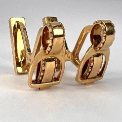 Discount Pamono Hermes Paris French Stirrup 18k Yellow Gold Cufflinks, 1950s