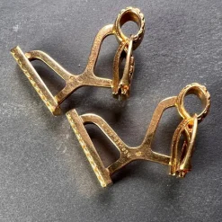 Discount Pamono Hermes Paris French Stirrup 18k Yellow Gold Cufflinks, 1950s
