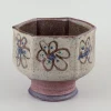 Pamono Hexagonal Ceramic Vase in Raku Technique from Birgit Krog, 1970s> Vases