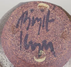 Pamono Hexagonal Ceramic Vase in Raku Technique from Birgit Krog, 1970s><noscript><img width=