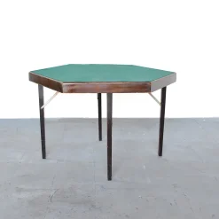 New Pamono Hexagonal Folding Card Table from Fratelli Zari Milano, 1950s