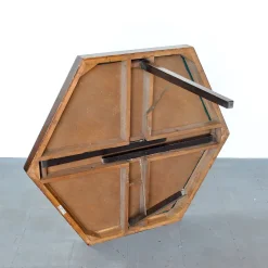 New Pamono Hexagonal Folding Card Table from Fratelli Zari Milano, 1950s