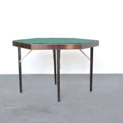 New Pamono Hexagonal Folding Card Table from Fratelli Zari Milano, 1950s