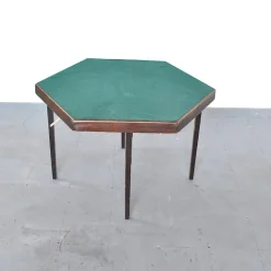 New Pamono Hexagonal Folding Card Table from Fratelli Zari Milano, 1950s